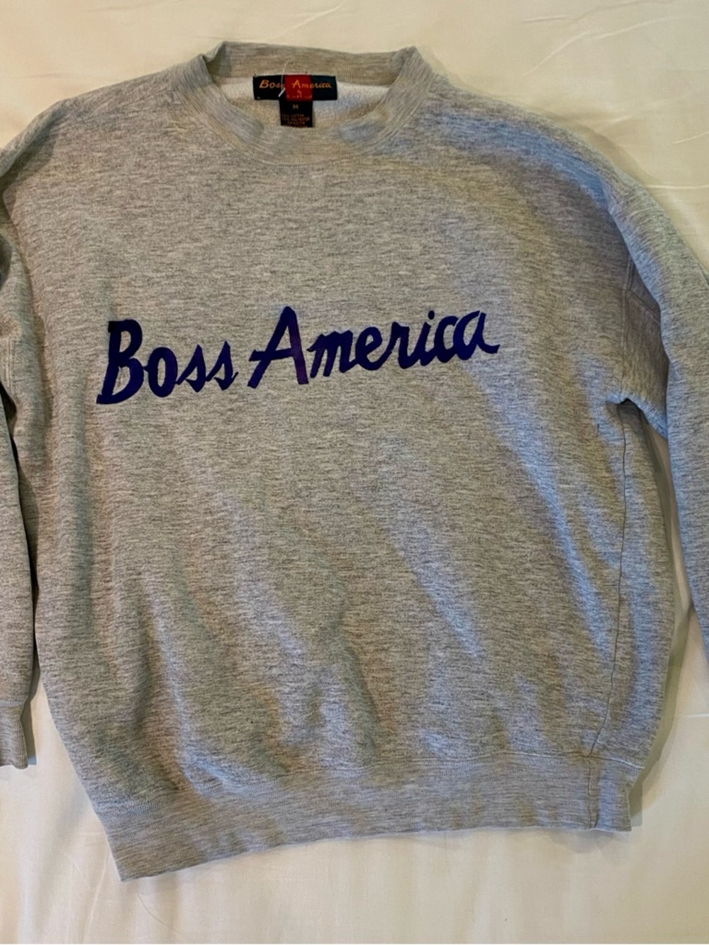 Men's Grey Crewneck Sweatshirt with Navy Script